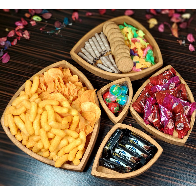 ظرف سرو مدل مثلث مجموعه 5 عددی