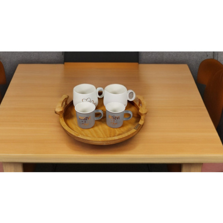 سینی چوبی دسته دار مدل دلسا دایره مجموعه 3 عددی