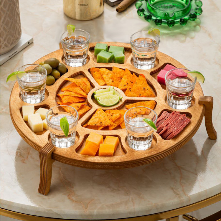 اردو خوری چوبی دایره به همراه شات خوری