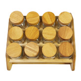 استند چوبی جا ادویه مدل ۱۲ تایی مکارتی کد Mos12